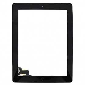 Proteção de ecrã tátil para iPad 2 (A1395 / A1396 / A1397) Preta com botão Home + autocolante