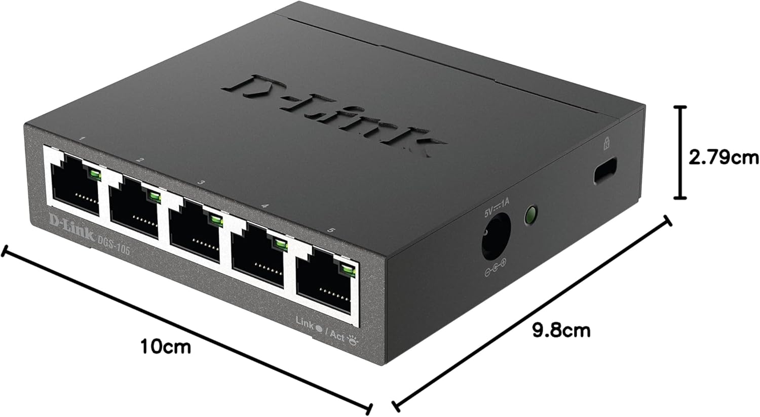 D-Link DGS-105 – Switch Gigabit de 5 portas em metal